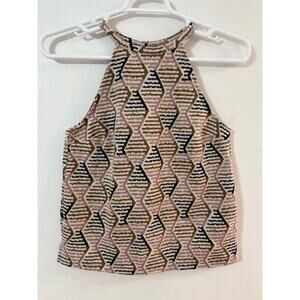 NWT Anthropologie Lindsay Structured Halter Sleeveless Geometric Top - Size S